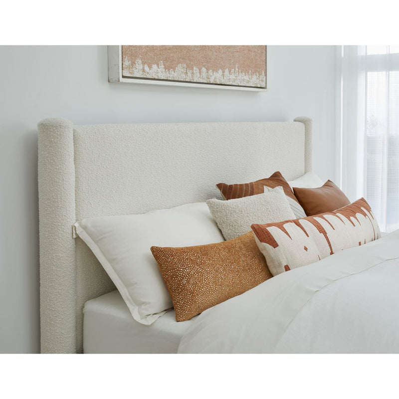 Burke Upholstered Platform Bed in Cottage Cheese Boucle