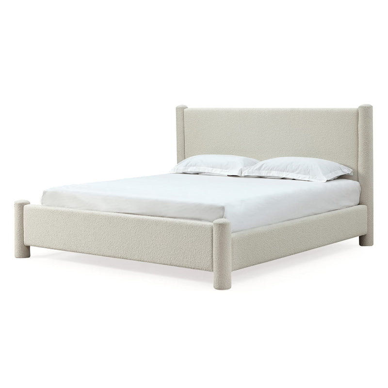 Burke Upholstered Platform Bed in Cottage Cheese Boucle