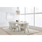 Caye Stone Top Double Pedestal Dining Table with Ivory Cement Base