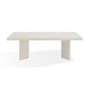 Caye Stone Top Double Pedestal Dining Table with Ivory Cement Base