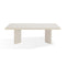 Caye Stone Top Double Pedestal Dining Table with Ivory Cement Base