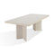Caye Stone Top Double Pedestal Dining Table with Ivory Cement Base