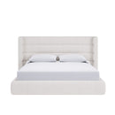 Frank Upholstered Wingback Platform Bed in Cottage Cheese Boucle