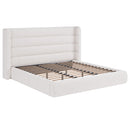Frank Upholstered Wingback Platform Bed in Cottage Cheese Boucle