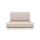 Gardenia Wood Frame Upholstered Platform Bed in Cotton and Chai