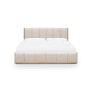 Gardenia Wood Frame Upholstered Platform Bed in Cotton and Chai