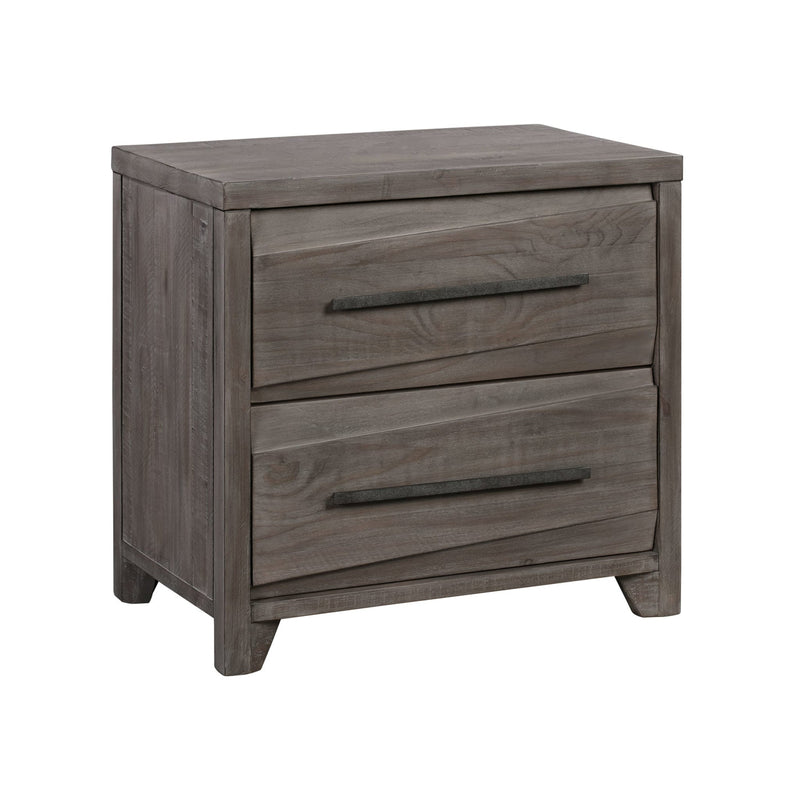 Hearst Solid Wood Two Drawer Nighstand in Sahara Tan