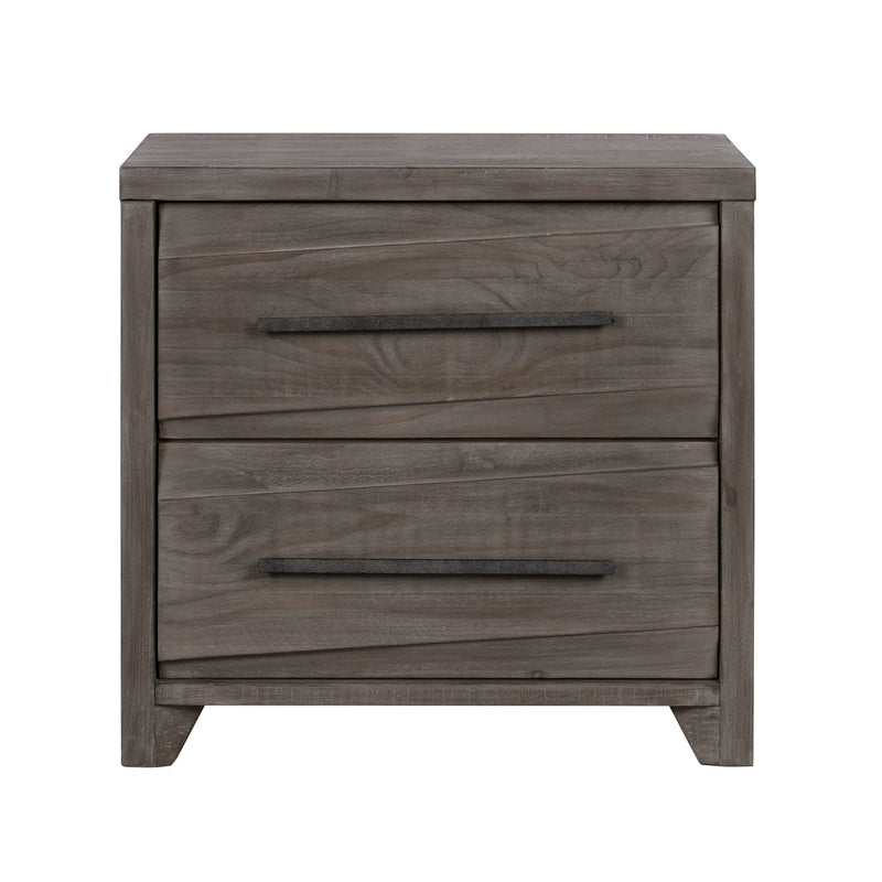 Hearst Solid Wood Two Drawer Nighstand in Sahara Tan