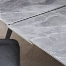 Lucia Extendable Stone Top Metal Leg Dining Table