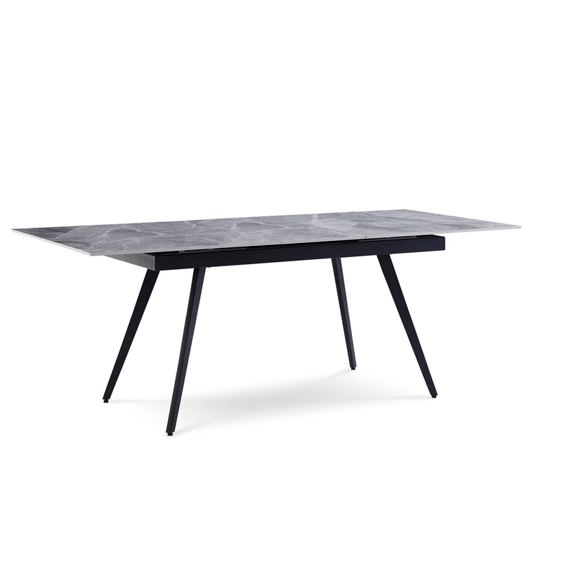 Lucia Extendable Stone Top Metal Leg Dining Table