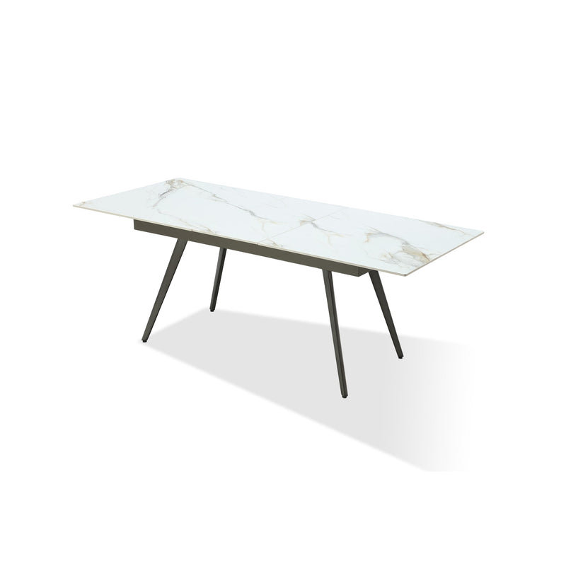 Lucia Extendable Stone Top Metal Leg Dining Table