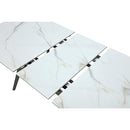 Lucia Extendable Stone Top Metal Leg Dining Table