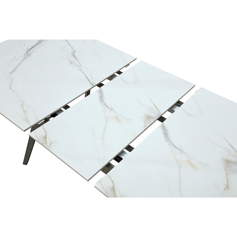 Lucia Extendable Stone Top Metal Leg Dining Table