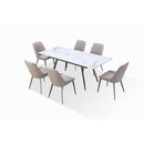Lucia Extendable Stone Top Metal Leg Dining Table