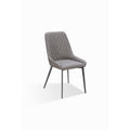 Lucia Upholstered Dining Chair Synthetic Leather and Black Metal SET OF 2