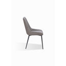 Lucia Upholstered Dining Chair Synthetic Leather and Black Metal