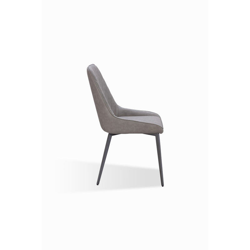 Lucia Upholstered Dining Chair Synthetic Leather and Black Metal