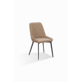 Lucia Upholstered Dining Chair Synthetic Leather and Black Metal SET OF 2