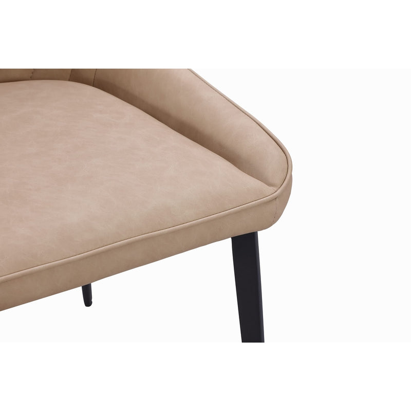 Lucia Upholstered Dining Chair Synthetic Leather and Black Metal