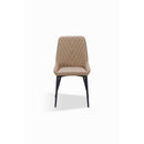 Lucia Upholstered Dining Chair Synthetic Leather and Black Metal