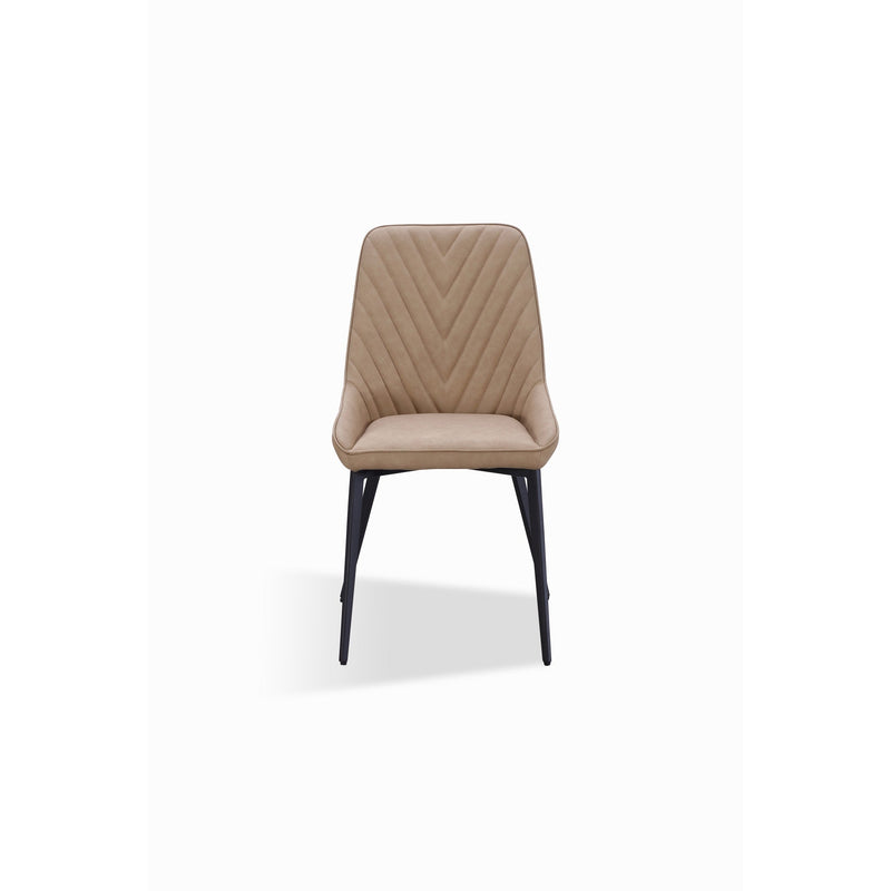 Lucia Upholstered Dining Chair Synthetic Leather and Black Metal