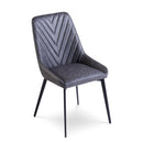 Lucia Upholstered Dining Chair Synthetic Leather and Black Metal