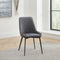 Lucia Upholstered Dining Chair Synthetic Leather and Black Metal