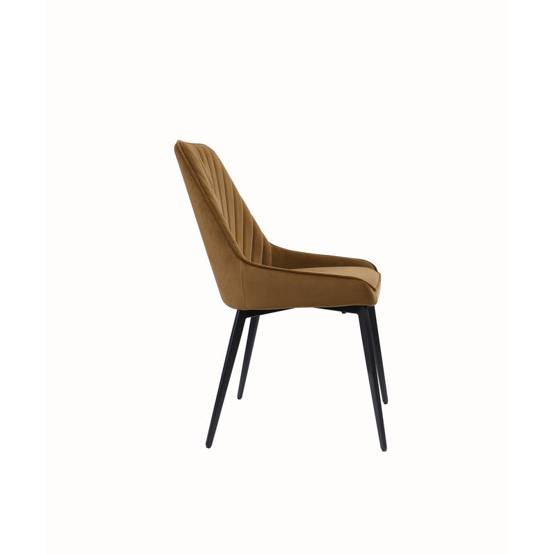 Lucia Upholstered Dining Chair Velvet and Metal