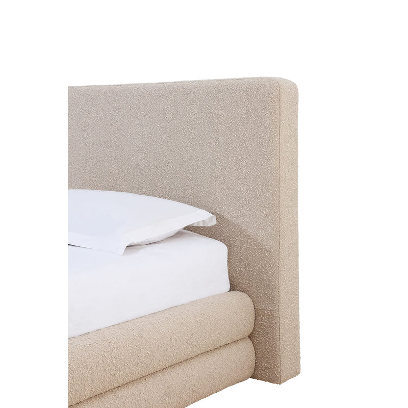 Maya Upholstered Platform Bed in Brun Boucle