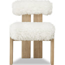 Nia Dining Accent Chair in Sheepskin and Lioness