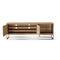 One Coastal Modern 74 inch TV Console in Brushed Stainless Steel and Bisque