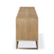 One Coastal Modern 74 inch TV Console in Brushed Stainless Steel and Bisque