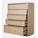 One Coastal Modern Five Drawer Chest in Bisque