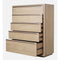One Coastal Modern Five Drawer Chest in Bisque