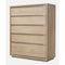 One Coastal Modern Five Drawer Chest in Bisque