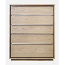 One Coastal Modern Five Drawer Chest in Bisque