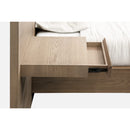 One Coastal Modern Live Edge Wall Bed with Floating Nightstands in Bisque