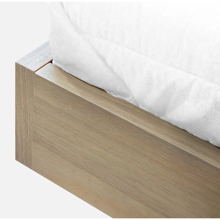 One Coastal Modern Live Edge Wall Bed with Floating Nightstands in Bisque