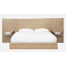 One Coastal Modern Live Edge Wall Bed with Floating Nightstands in Bisque