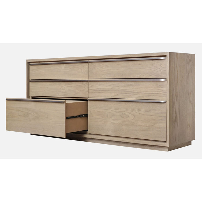 One Coastal Modern Six Drawer Dresser in Bisque