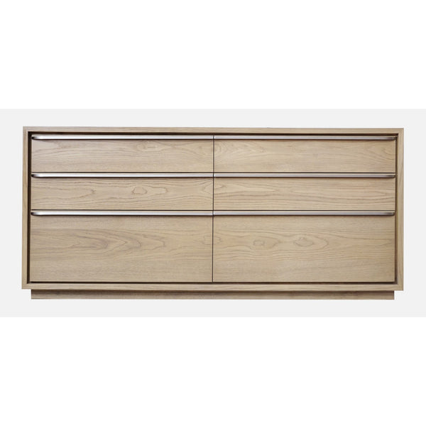 One Coastal Modern Six Drawer Dresser in Bisque
