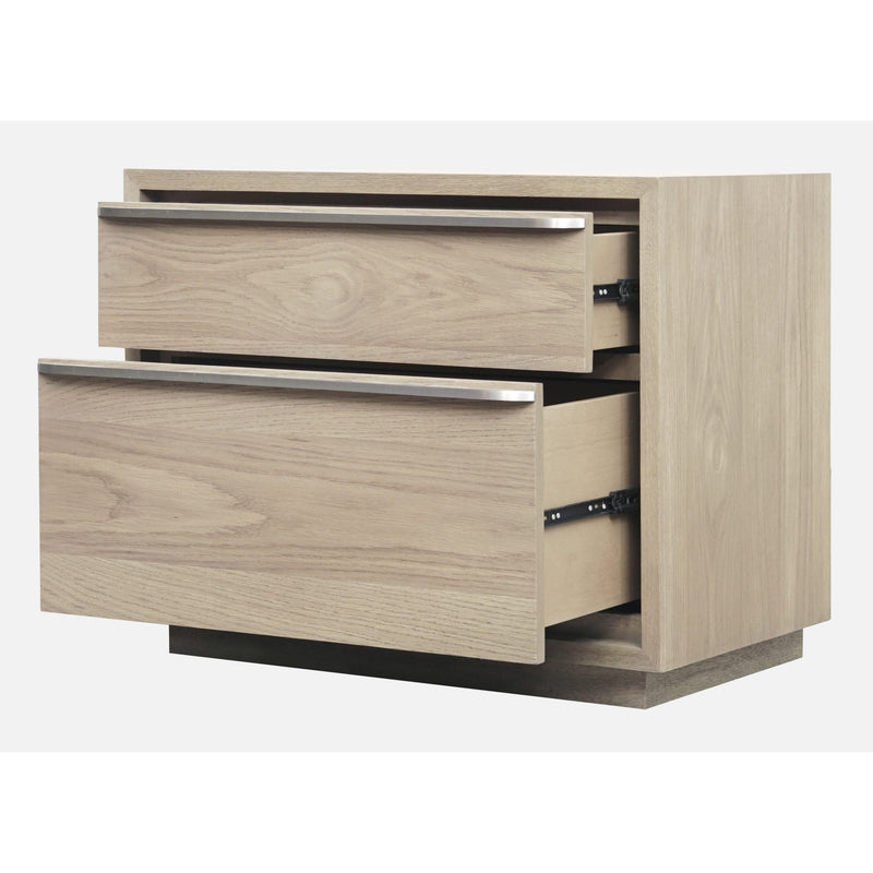 One Coastal Modern Two Drawer USB-Charging Nightstand in Bisque