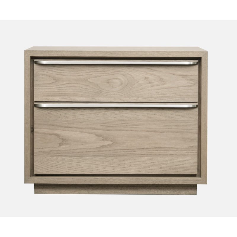 One Coastal Modern Two Drawer USB-Charging Nightstand in Bisque