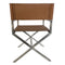 One Modern Coastal Director's Dining Arm Chair in Cognac and Brushed Stainless Steel