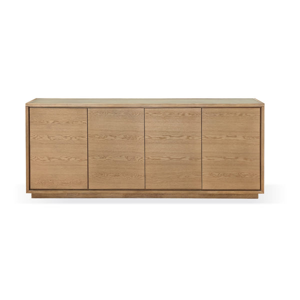 One Modern Coastal Four Door Sideboard in White Oak