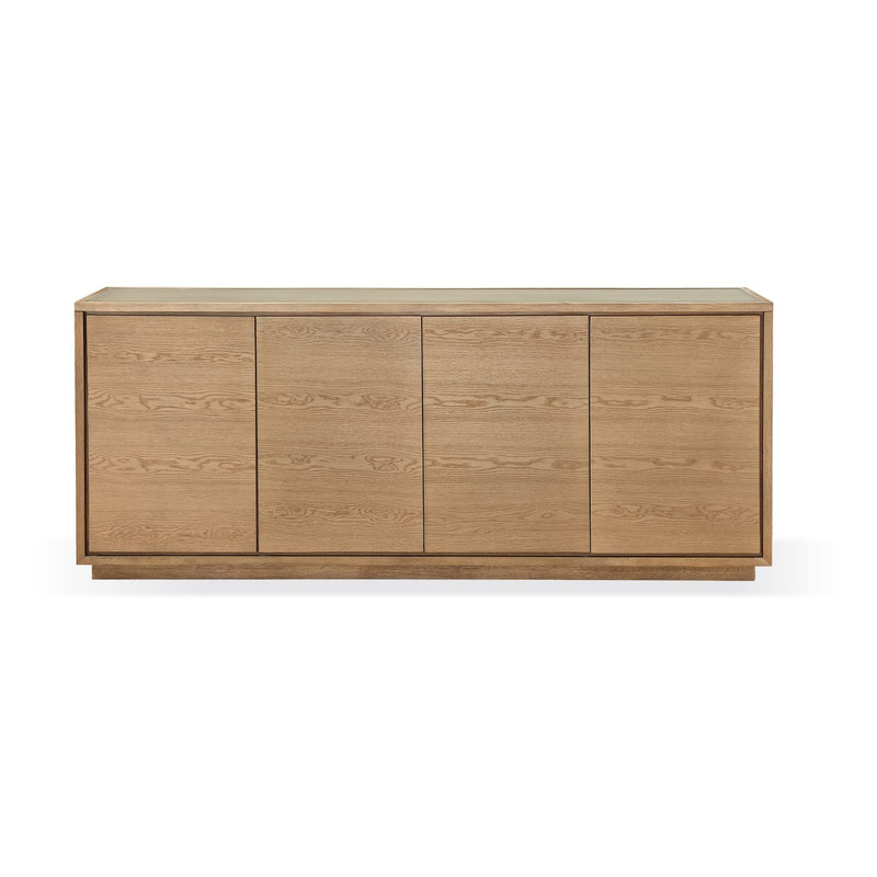 One Modern Coastal Four Door Sideboard in White Oak