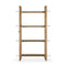 One Modern Coastal Glass Shelf Bookcase in Solid Wood