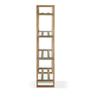 One Modern Coastal Glass Shelf Bookcase in Solid Wood