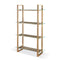 One Modern Coastal Glass Shelf Bookcase in Solid Wood