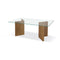 One Modern Coastal Glass Top Dining Table in White Oak